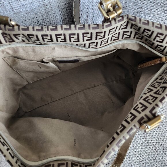 Authentic Fendi Zucchino Tote Charm Canvas Small - Picture 4 of 16